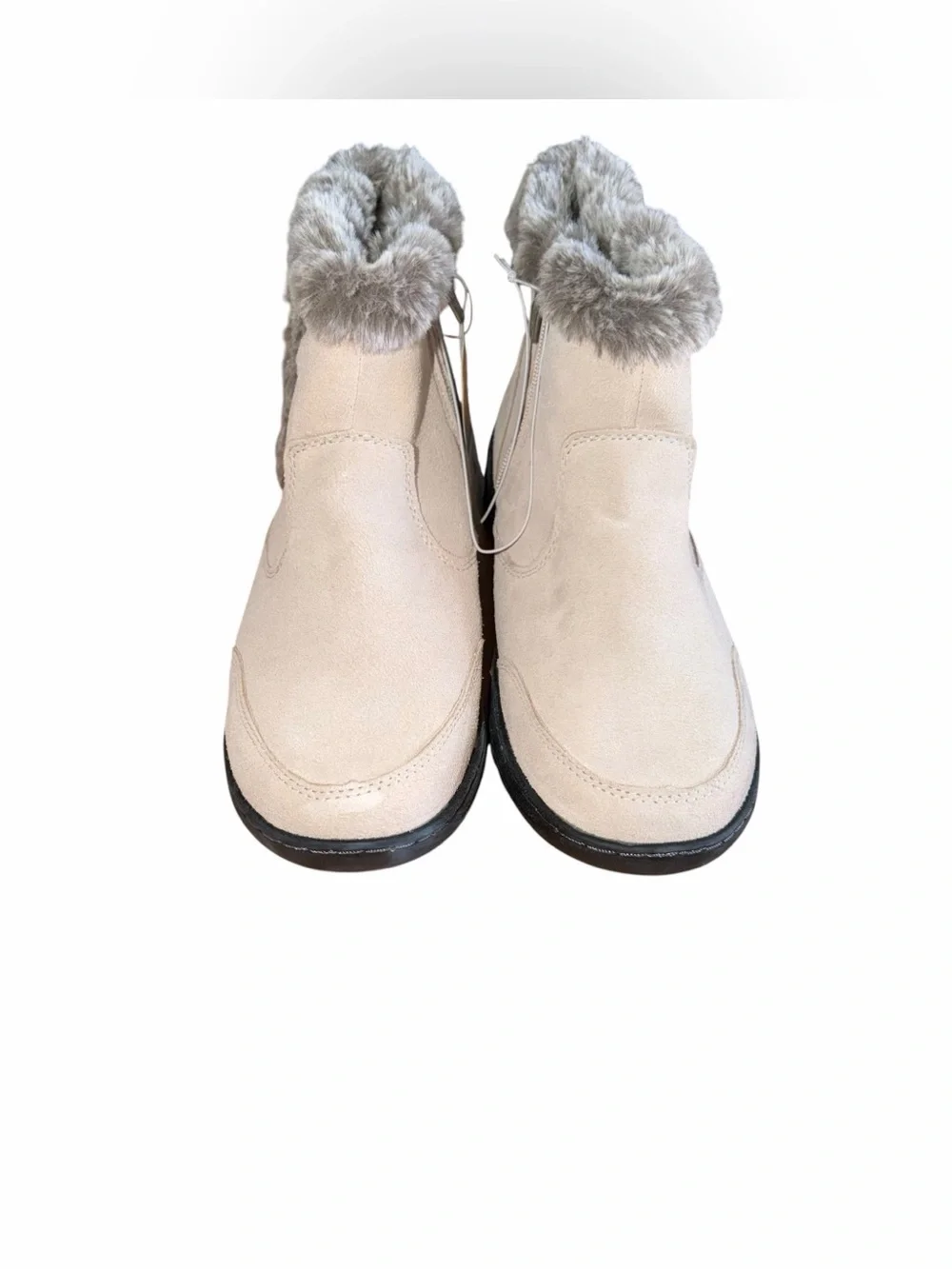 Khombu Iris Winter Snow Boots Womens 9 Cream Faux Fur Waterproof Ankle NWT - Picture 3 of 8